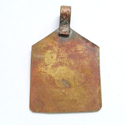 Antiguo colgante de bronce de 2,5 cm x 4 cm talla de amuleto talla antigüedades coleccionables - Imagen 4 de 5