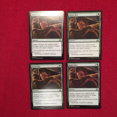 MTG X3 Rabid Bite Shadows Over Innistrad Magic the Gathering Green Sorcery Cards - Picture 1 of 1