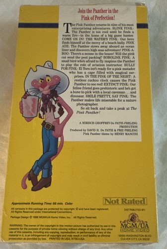 The Pink Panther Cartoons (VHS, 1988) Sealed 9 Adventures Pink-A-Boo, Slink Pink - Foto 2 di 9