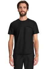 Infinity Scrubs Men's Tuck-in Crew Neck Top IN626A BLK Black Free Ship