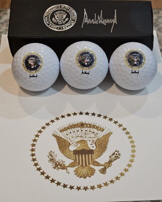 President Donald Trump Signature Presidential White Golf Balls Set of 3