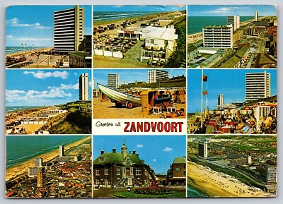 Postcard Netherlands Greetings from Zandvoort Mulit-view coastline beach 6H