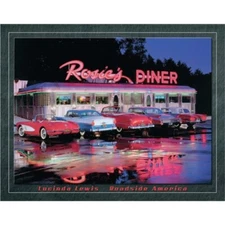 Tin Signs Rosie's Diner Roadside America Colorful Retro Classic Cars Wall Art
