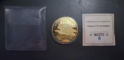 Berühmte US Münze PP - 1933 Gold Double Eagle - 2003 Gold Plated Coin