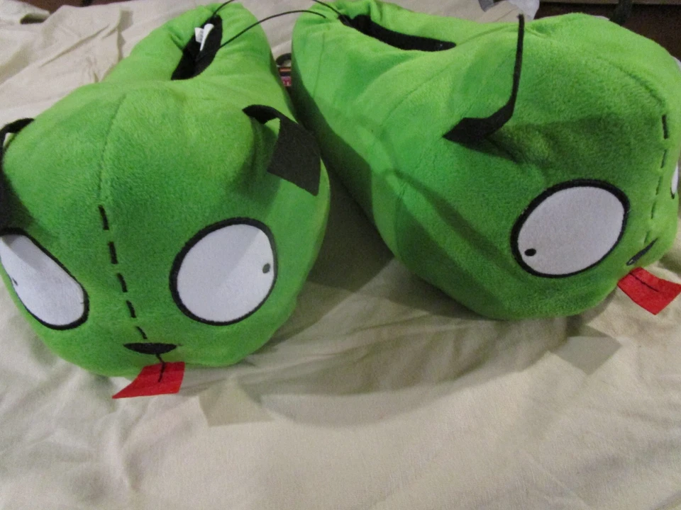 Traje de perro alienígena Invader Zim GIR VERDE pantuflas Nickelodeon adulto Lg/XL 9-10 Foto 4 de 4