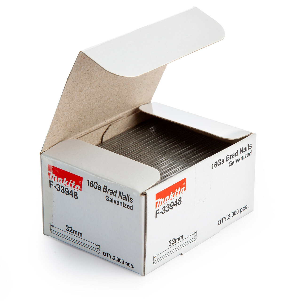 Makita F-33948 Brad Chiodi Zincato 16GA 32mm (Confezione Di 2000)