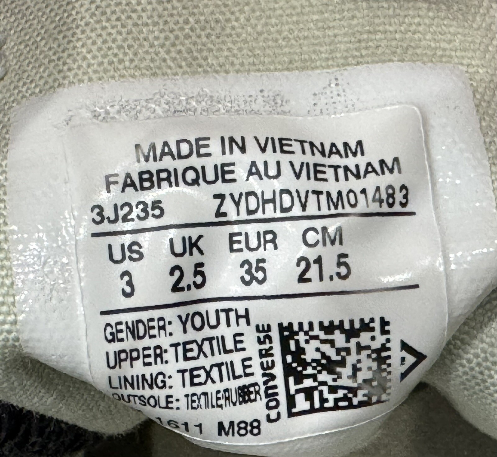 Converse Allstar Kid’s Unisex Black & White Sneakers - Size 3 thumbnail 7