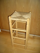 Barhocker Holz Barstuhl Küchenhocker Thekenhocker Hocker Küche m.Binsengeflecht