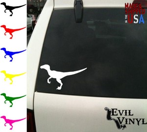 Velociraptor Decal Sticker Car Window Dinosaur Jurassic Laptop Vinyl ANY SIZE | eBay