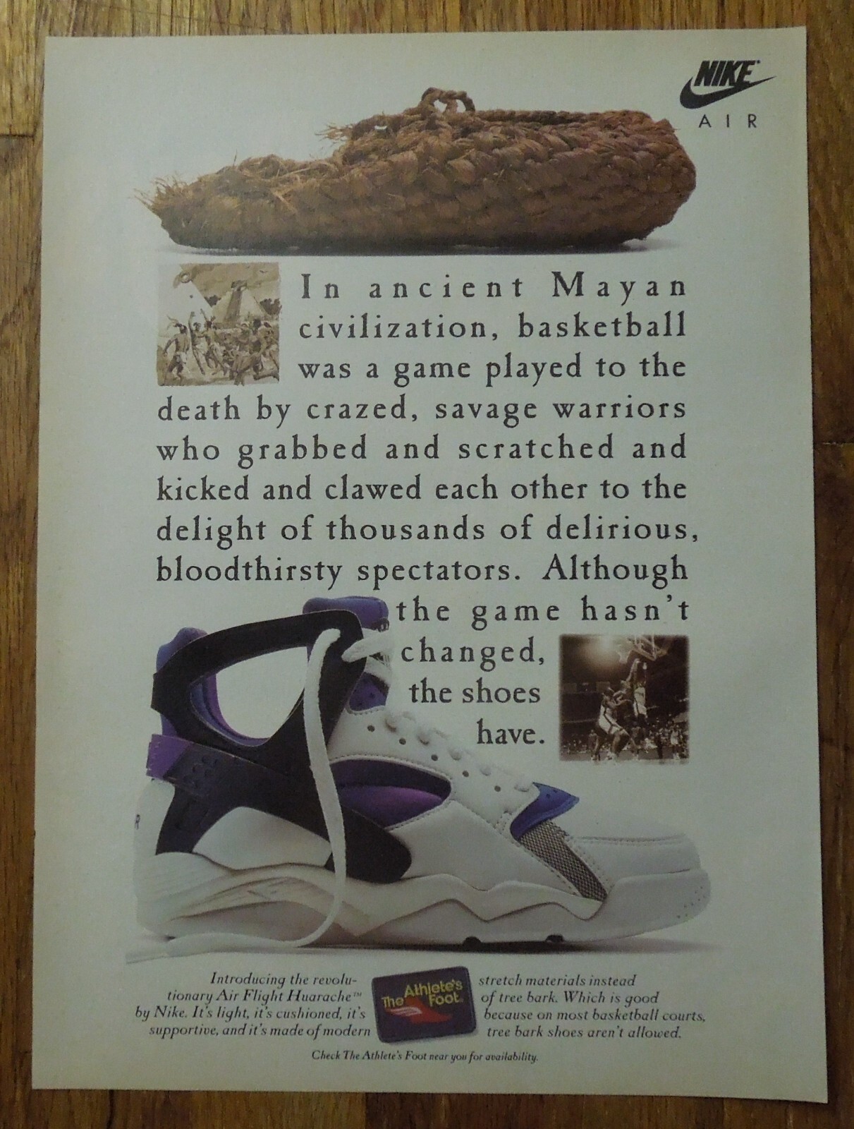 1992 NIKE AIR Flight Huarache Basketball Shoes Magazine Ad eBay