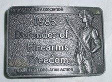 Belt Buckle - 1985 Defender of Firearms Freedom NRA Institute for Legislative Ac