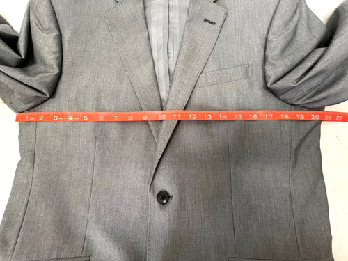 JF J.FERRAR SLIM FIT MEN'S 3 PC SUIT GRAY 40 R/ PANTS 32x30 JACKET VEST PANTS - Picture 8 of 19