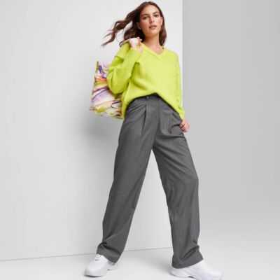 Wild Fable Women's High Rise Wide Leg Relaxed Fit Full Midweight