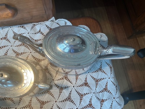 Antique 1903 coffee & tea set tea coffee pots sugar bowl, jug Walker & Hall EPNS - Picture 3 of 20