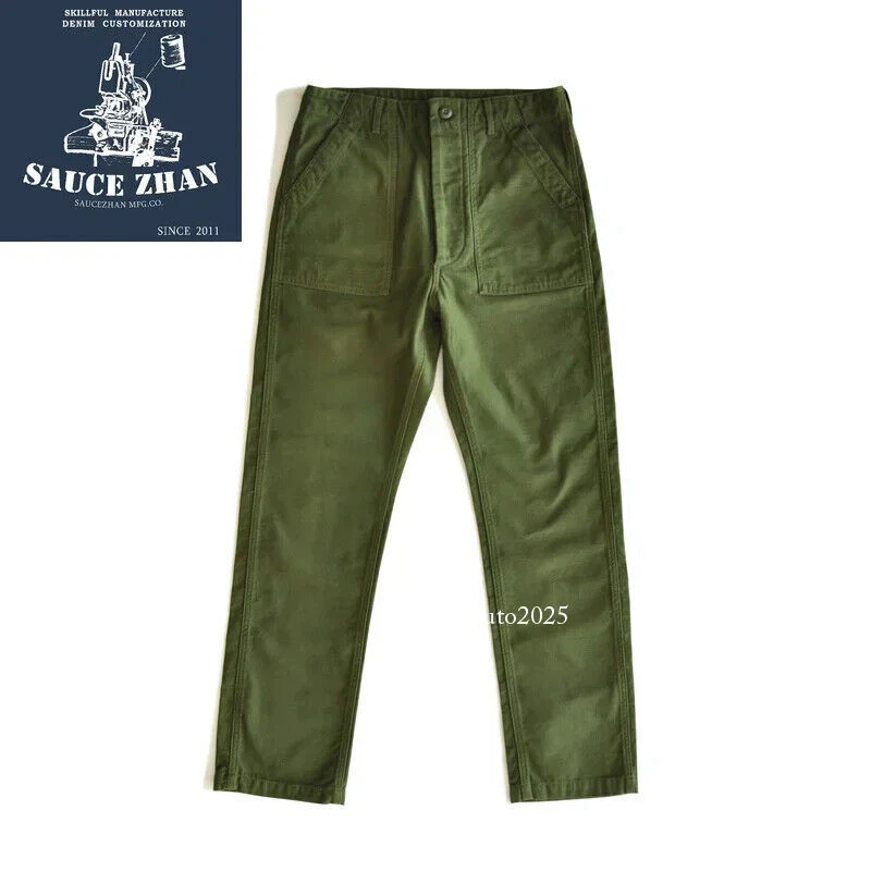 OG107 Utility Fatigue Military PANTS Classic Cargo Olive Men's Baker Pants Satin - Image 2 of 4