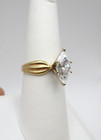 14K Yellow Gold Diamonique Solitaire Ring Size 7 [R334] — photo 2