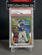 2023 Bowman Chrome Axel Sanchez 1st Gold Mega Box MOJO /50 PSA 9 Mariners