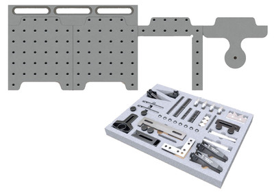 62 Pcs. Loc-N-Load CMM Work Holding Inch Starter Kit w/12'' Docking Rail