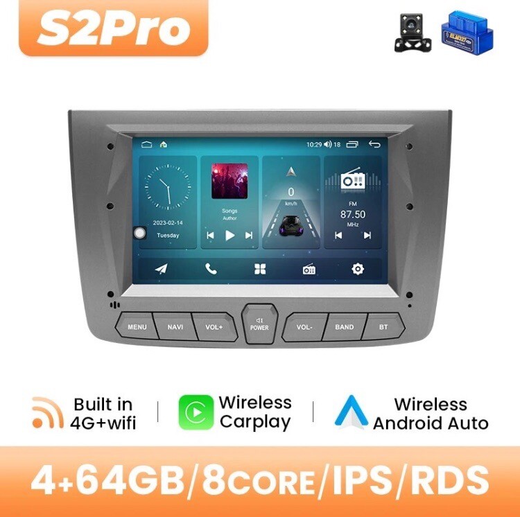 OiLiehu Autoradio Android 13 Per Alfa Romeo Mito (2008-2016) - Schermo 7" 4G+64GB, 8 Core, CarPlay Wireless, Android Auto, GPS, Bluetooth, WiFi, DSP, Telecamera Posteriore Inclusa
