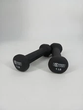 Set of 2 Series 8 Fitness Neoprene Dumbbell 1 Lb Pound Black
