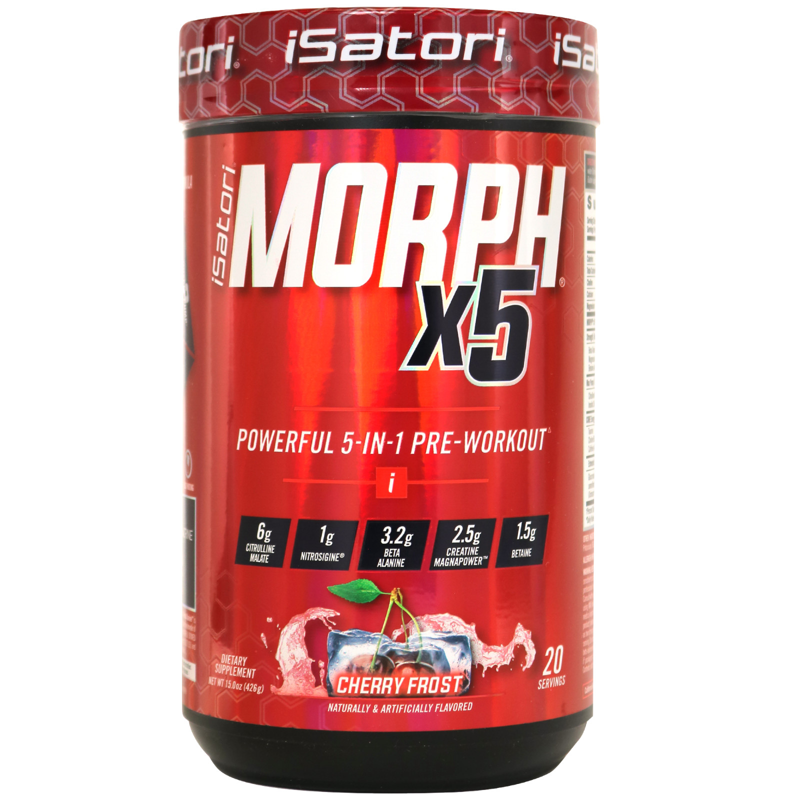 MORPH X5 Intense Pre Workout- Fully Loaded for Performance- Cherry Frost 20 Ser