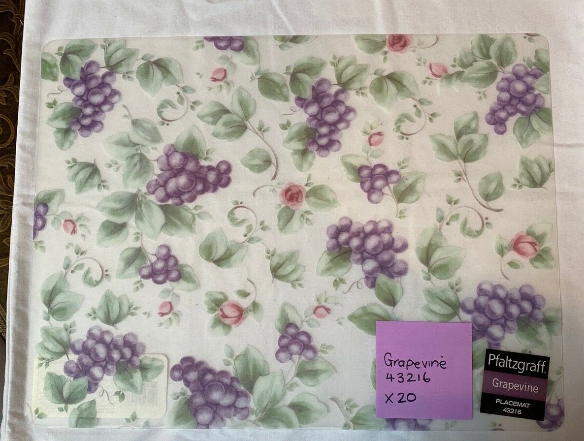 New set of 4 Pfaltzgraff Grapevine Vinyl Placemats eBay