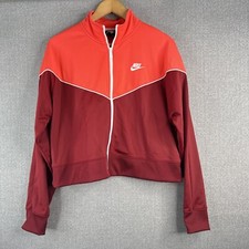 Nike Jacket Womens XL Heritage Track Crop Full Zip Long Sleeve