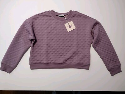 NWT Paper Crane Sweater Womens Medium Lavender Bubble Textured Long Sleeve Soft 
