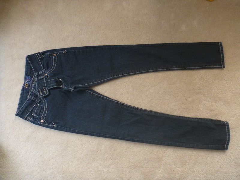 Angels Women Skinny Tall Jeans Blue Stretch Mid Rise Med Dark Wash Pockets 7 EUC