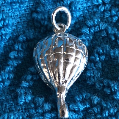 Hot Air BalloonSterling Silver Charm New STERLING SILVER CHARM For Bracelet 4575