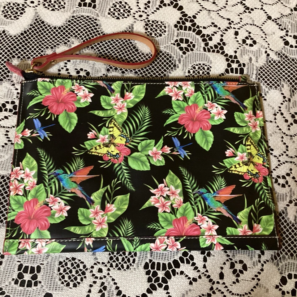 Bolso sin asas de cuero Cavalcanti para maquillaje de viaje/muñequera hecho en Italia RARO Foto 4 de 4