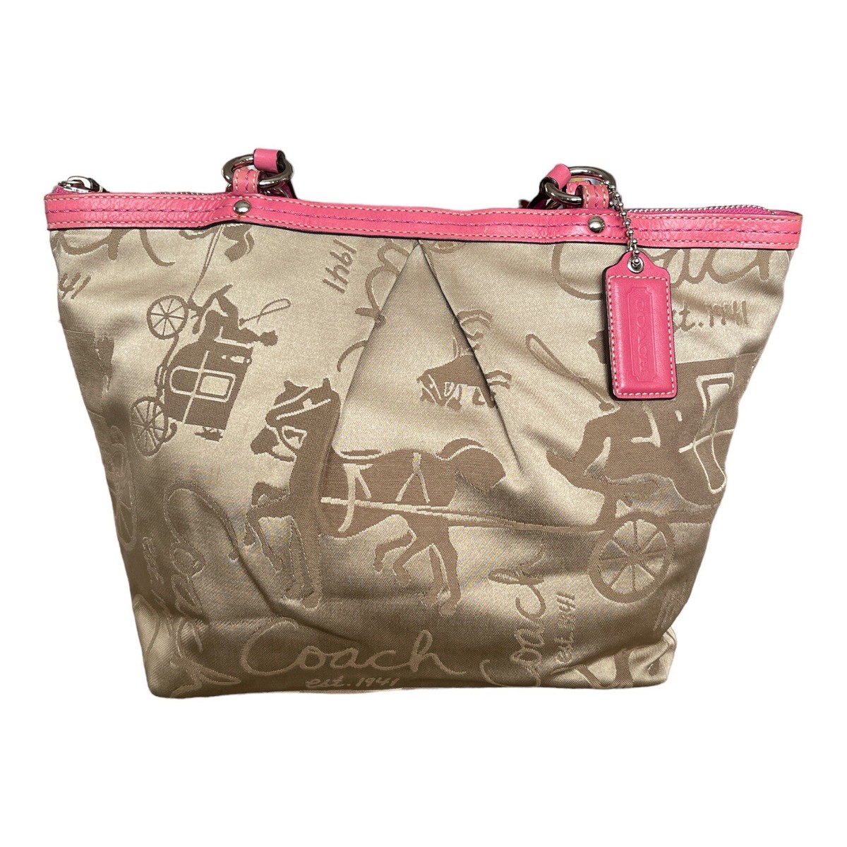 バッグ coach Vintage Horse Carriage Tote Bag Coach Horse Carriage Purse Tote - Gem