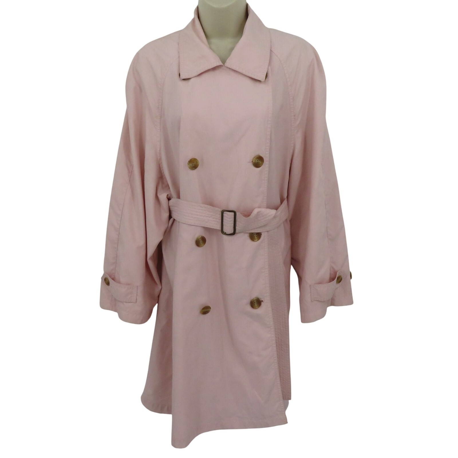CW Clifford & Willis Women Small Pink Collared Button Front Trench Coat Jacket