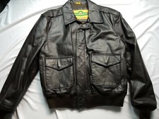 Vintage SHELL BY AEROSHELL TYPE A-2 LEATHER BOMBER JACKET MADE IN USA LARGE