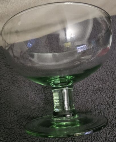 Vintage Green Glass Pedestal Footed Bowl Wedding DecorPlant Trifle Cocktail Bar