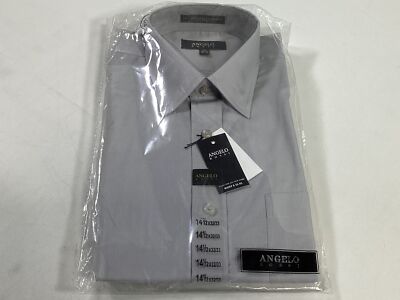 Mens Angelo Rossi Gray Button Down Shirt Size 14.5 32/33 NEW