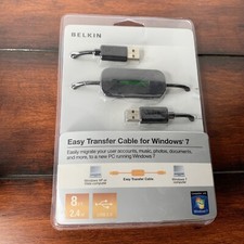 BELKIN Easy Transfer Cable for Windows 7 USB 2.0 8ft /2.4m New Sealed PC Adapter