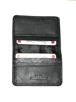 Slim Genuine Leather Card Holder - Black for Men & Women, Compact Design