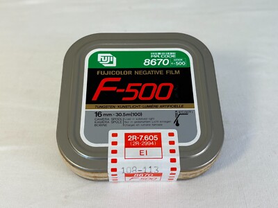 Fuji Film. FujiColor F-500 Negative Film 16mm x 30,5m 3200K OVP Sealed 8670