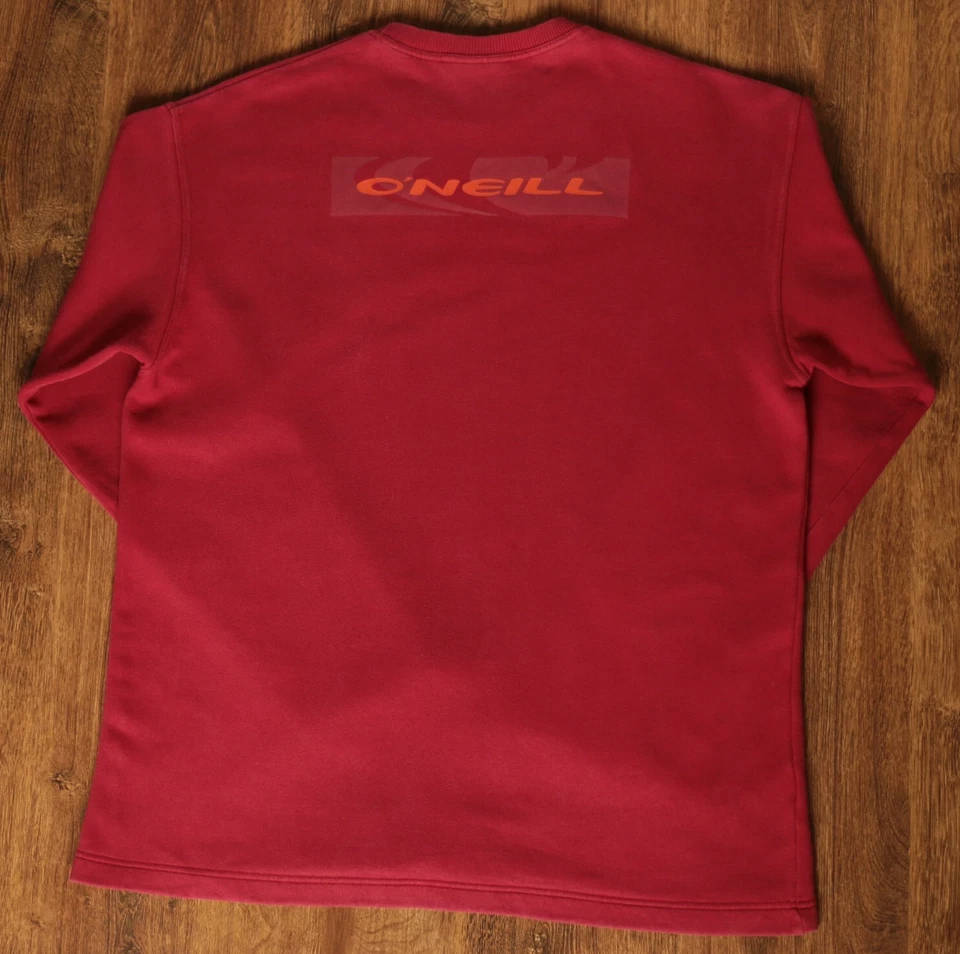 Sudadera Pullover Grande O'Neill Para Hombres De Colección Años 90 Surf Y2K Rojo Algodón Cuello Redondo Foto 4 de 4
