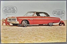 1965 Plymouth Sport Fury Hardtop Large Postcard Excellent Original 65 1965 Plymouth Sport Fury Hardtop Large Postcard Excellent Original 65