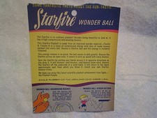STARFIRE WONDER BALL PIECE OF THE ORIGINAL PACKAGE, **No Ball,eagle rubber co.