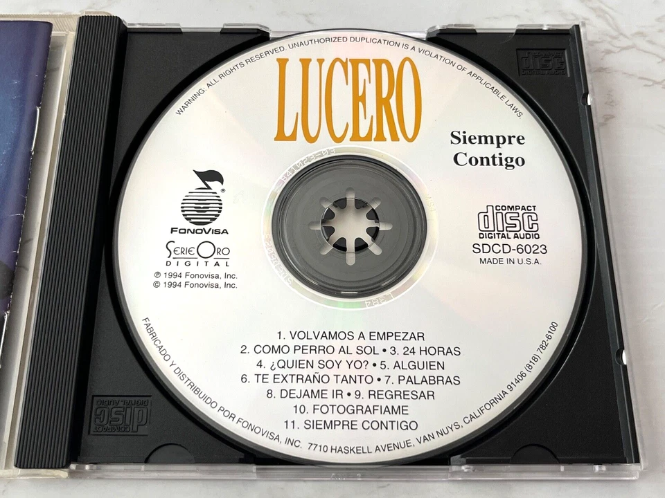 Lucero Siempre Contigo CD ORIG 1994 Fonovisa Te Extraño Tanto, Palabras MISPRINT Foto 2 de 4