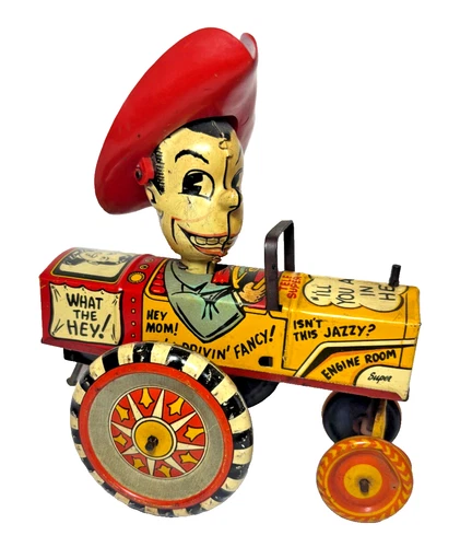 VERY NICE 1950'S MARX TIN LITHO WINDUP MILTON BERLE WHOOPEE CAR