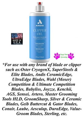 ANDIS Lubricating CLIPPER BLADE & Shear OIL LUBE*Also For Oster,Wahl,Geib,Moser