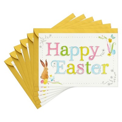 Hallmark Easter Cards 6 Pack with Envelopes Pastel