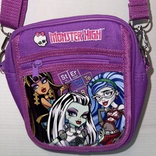 MONSTER HIGH PURPLE MESSENGER BAG PURSE WITH ADJUSTABLE STRAP