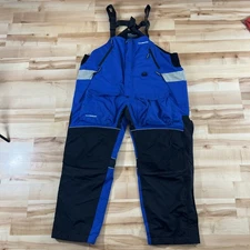 Ice Armor Clam Fishing Bibs Men  XXL Blue Fleece Lined Padded Thigh Butt Gorp