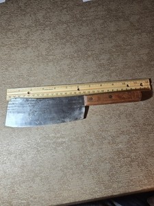 Vtg. Armstrong Forge High Carbon Steel & Walnut Handle Cleaver USA