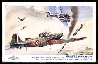 AK Flugzeug Boulton Paul Defiant Fighters, 2-seaters with power-operated Gun Tu 